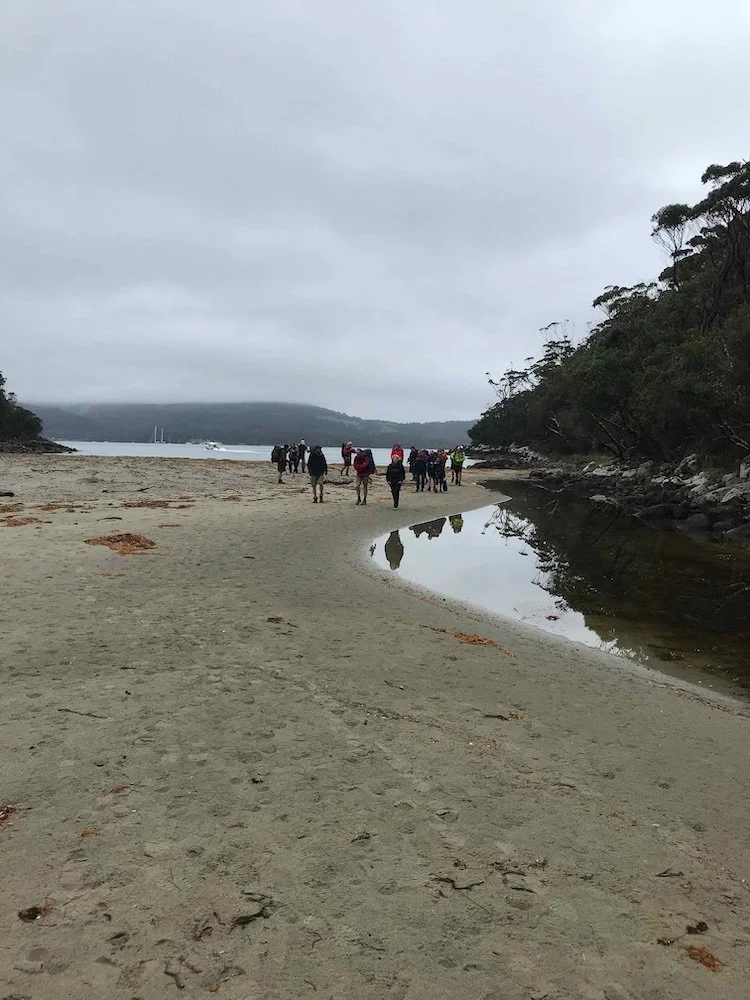 Off the boat then walk to start of the track