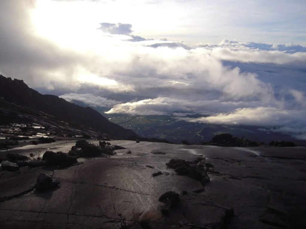 Sunrise and view to surrounding hills from Mt Kinabalu