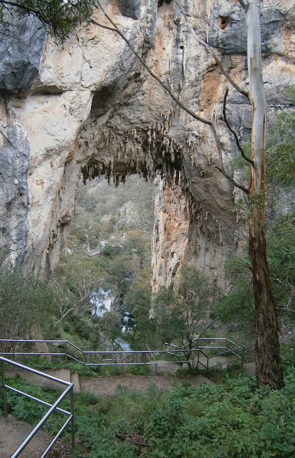 Stairs heading down into Jenolan Caves