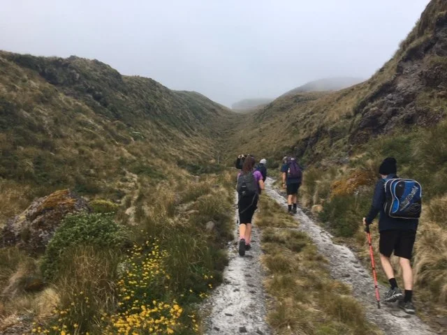 Hikers heading up “The Puffer” trail