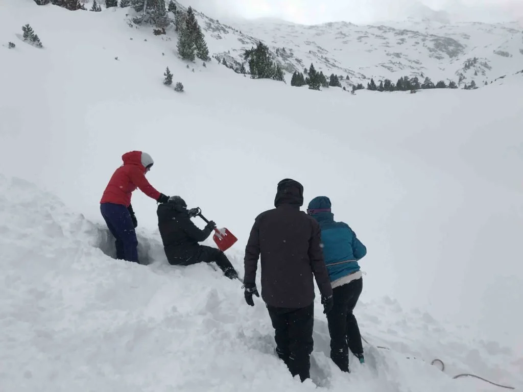 Building and testing out a snow anchor
