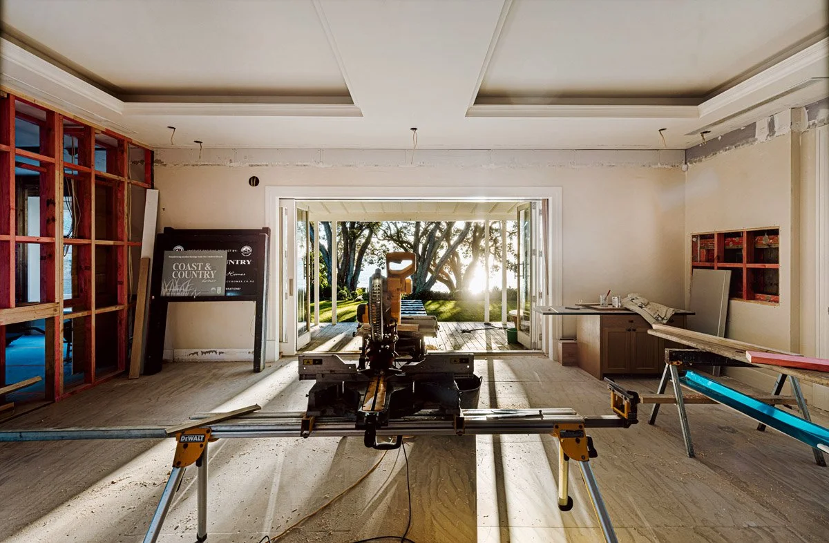 Sea views from a beachfront character home renovation in Cheltenham, Devonport Auckland.