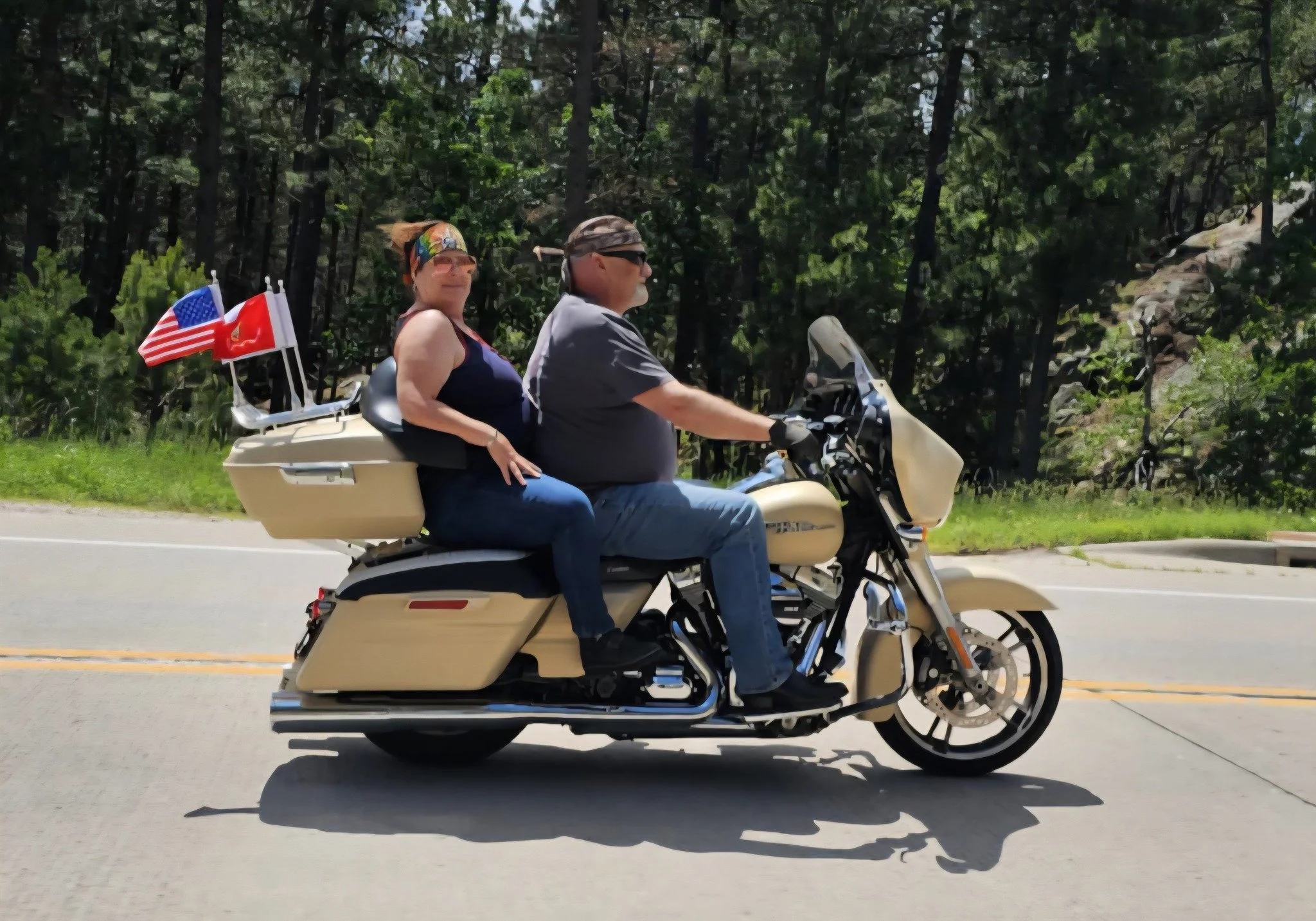 Randy and Colette Decker on an afternoon motorcylce ride through the Black Hills
