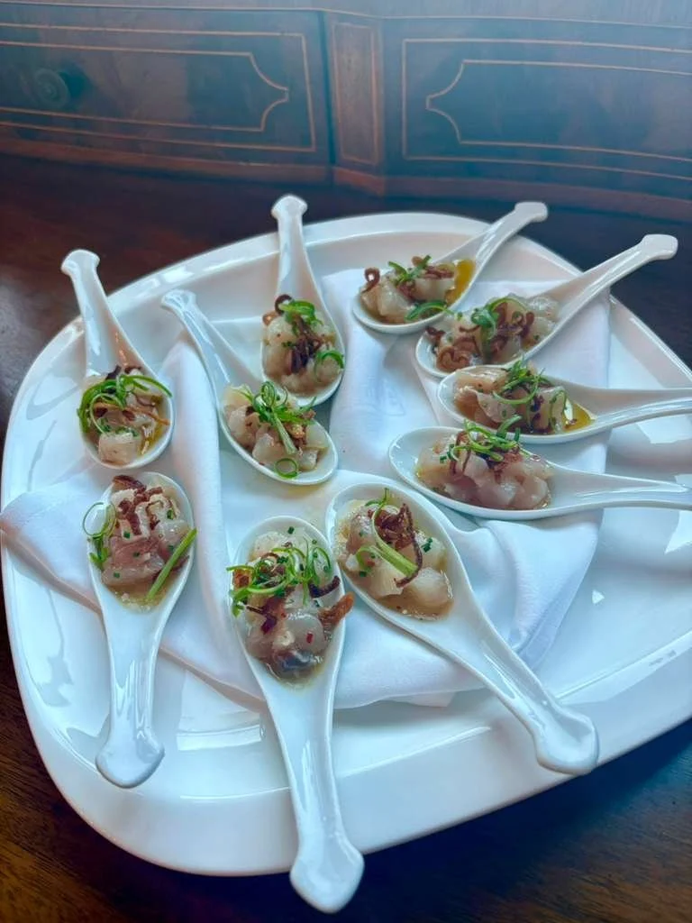 Ceviche spoons for a private event in San Francisco.