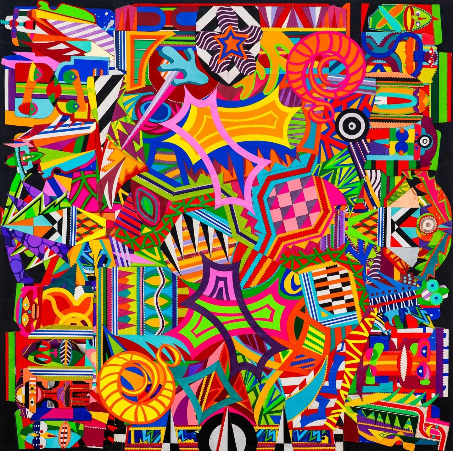 Spiritual Vibes #2 — abstract mixed media collage on upcycled paper by Joe Healy, NYC artist