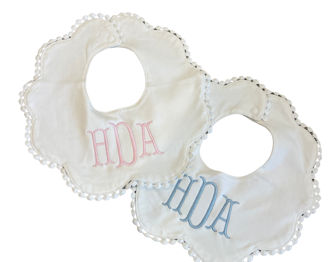 Baby Girl Scallop Bibs