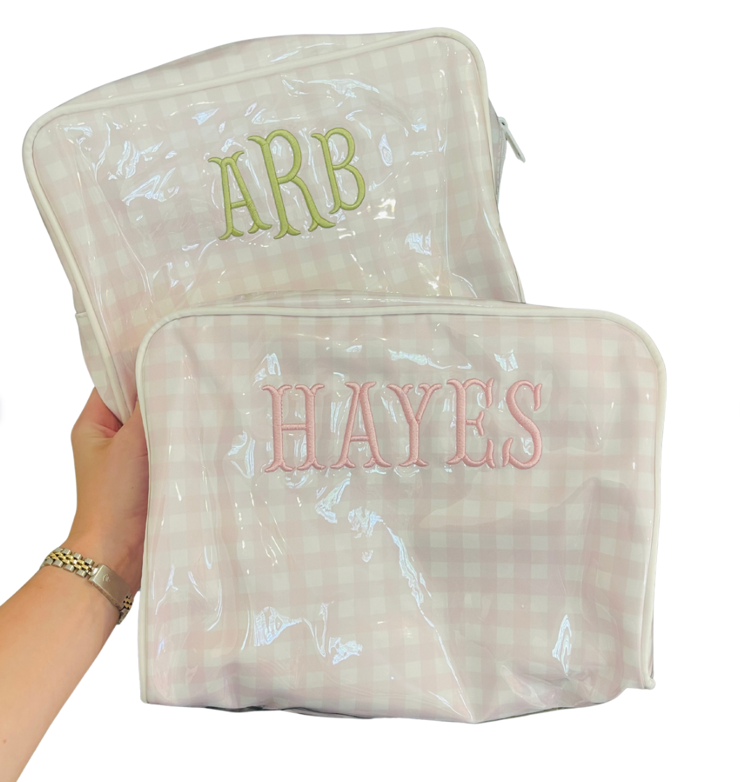 Pink Gingham Diaper Bag Pouch (XL)