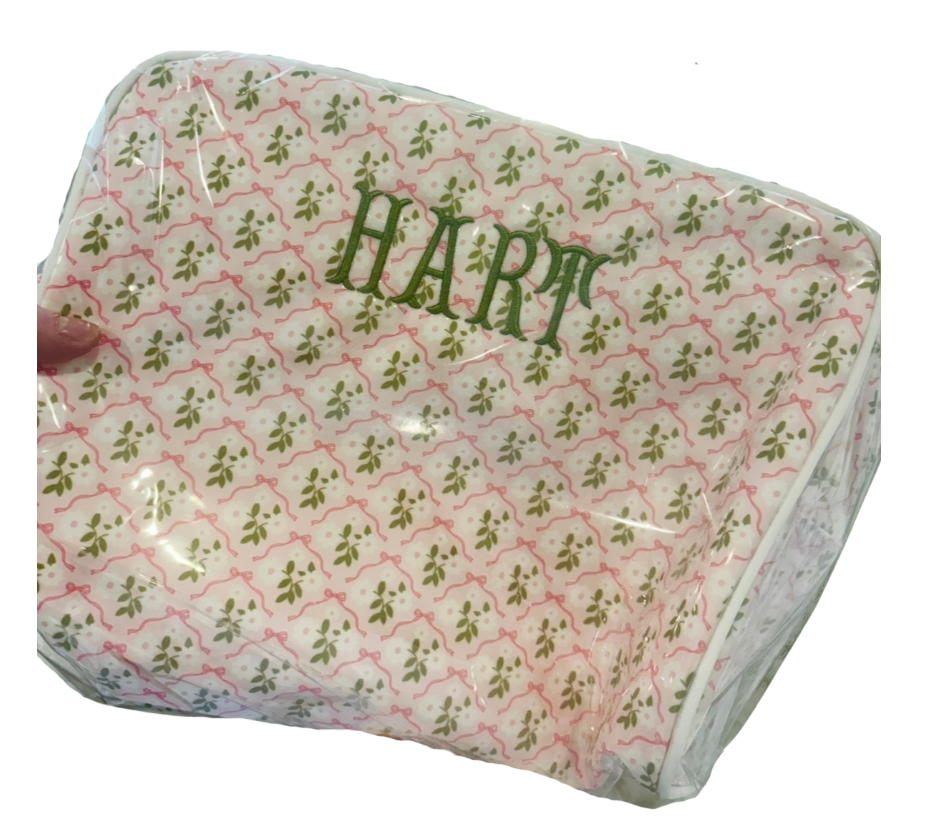Hot Pink & Green Floral Toiletry Bag (XL)