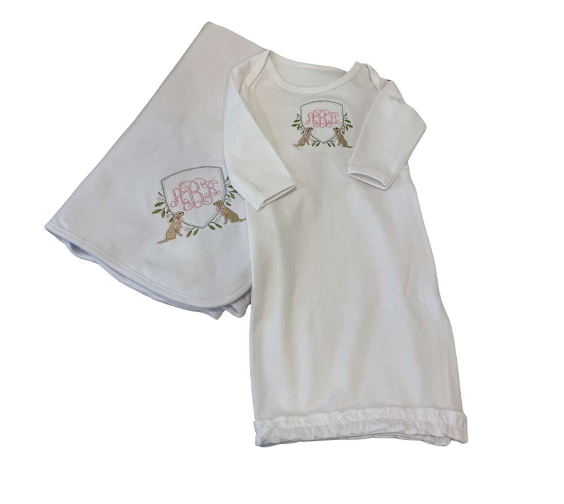 Golden Retriever NB Pima Cotton Gown- Girl