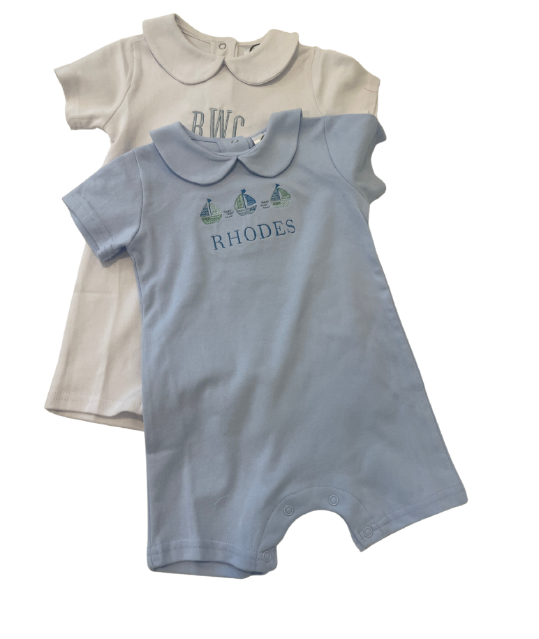 Baby/ Toddler Boy Sailboats Romper