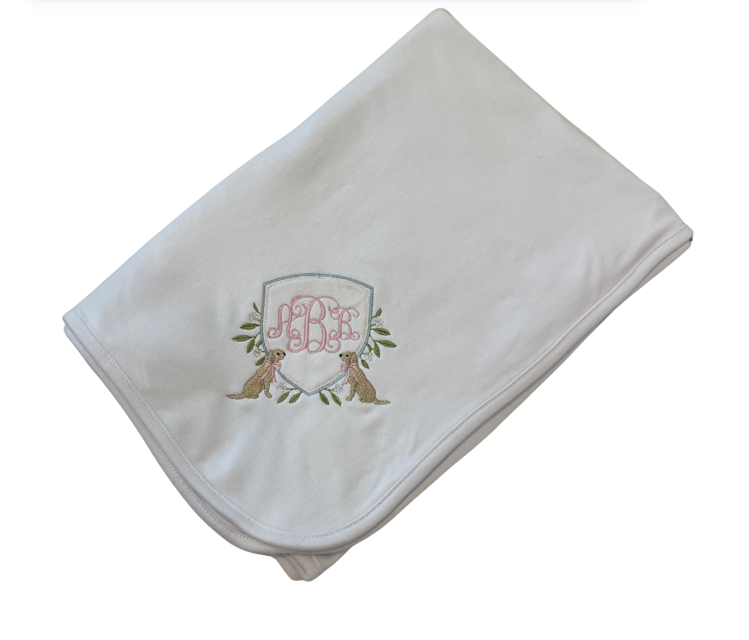Golden Retriever/ Lab Cotton Receiving Blanket- Girl