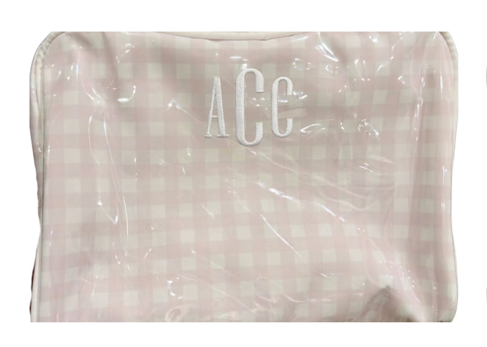 Pink Gingham Toiletry Bag (XL)