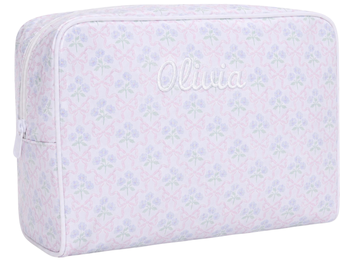 Pink & Blue Floral Toiletry Bag (XL)