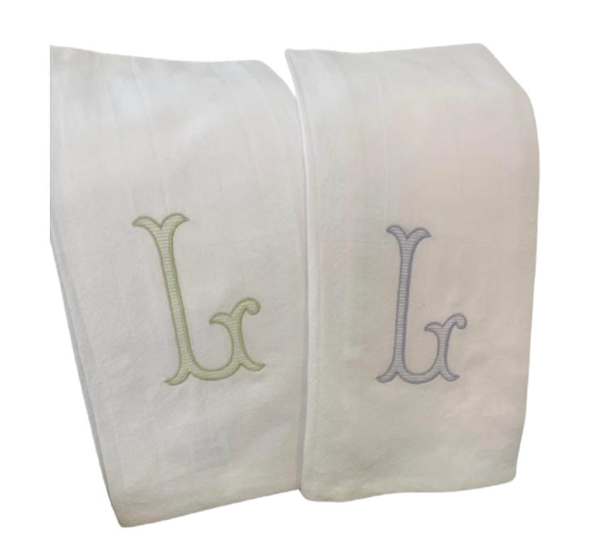 Single Letter Fishtail Stripe Tea Towel