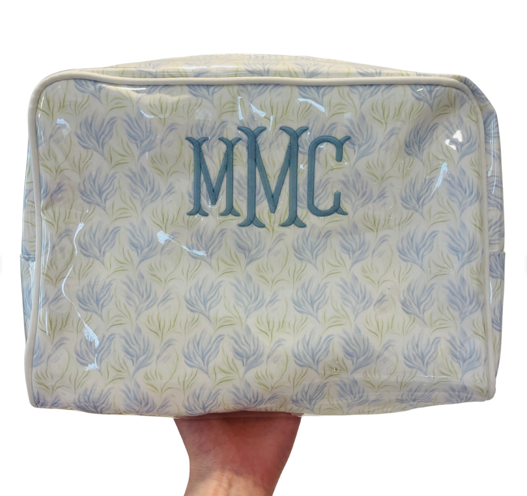 Blue & Green Leafy Toiletry Bag (XL)