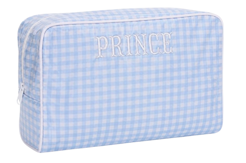 Blue Gingham Toiletry Bag (XL)