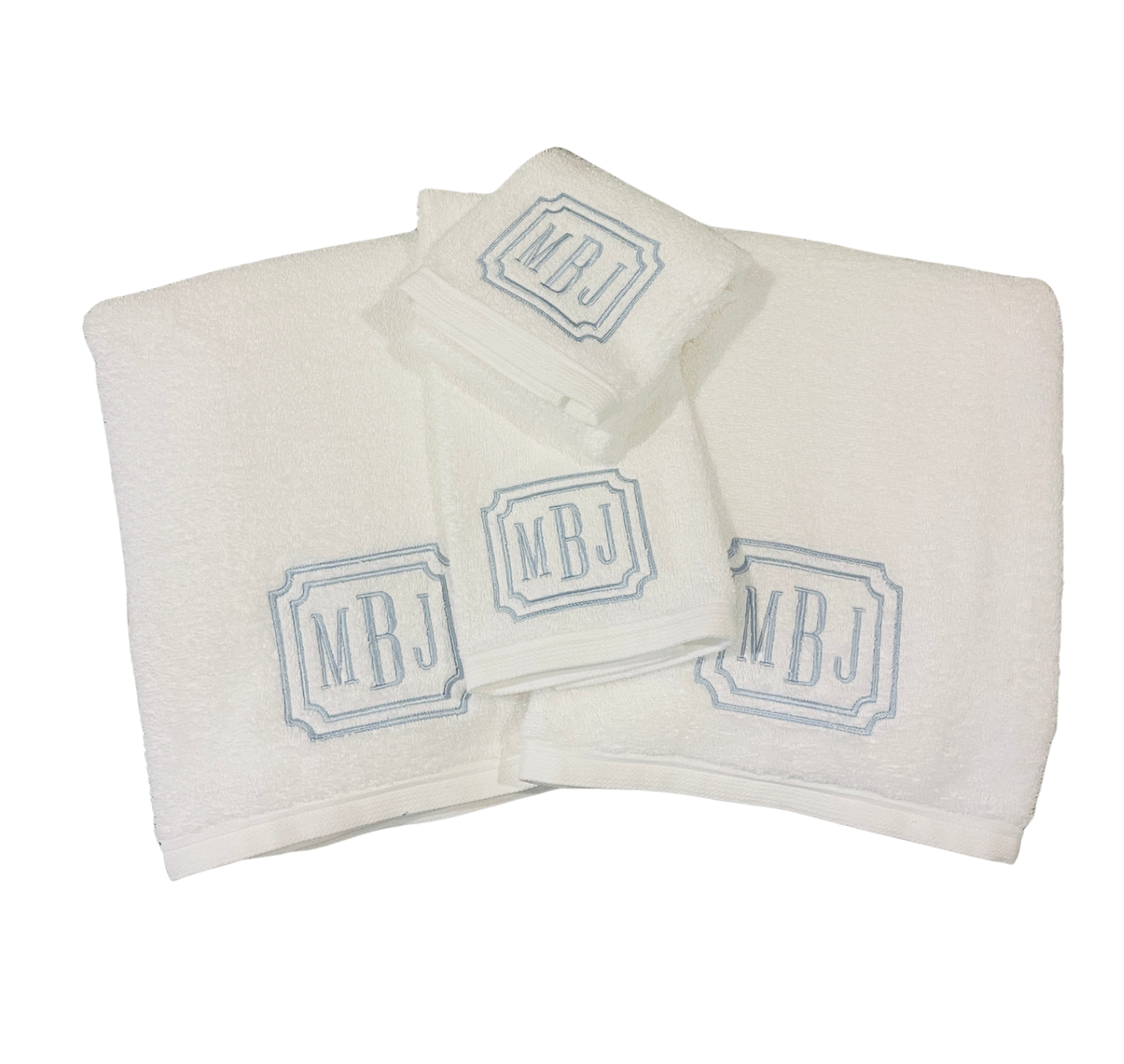 Double Boarder Bath Towels (Set of 4)