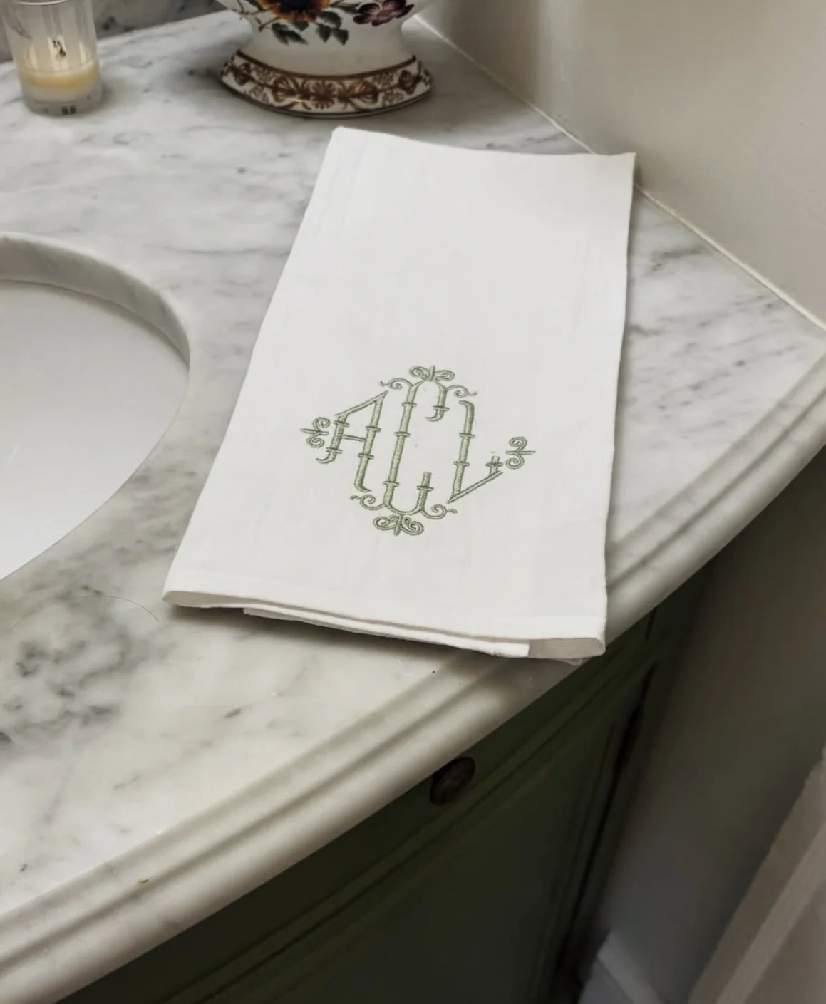 Bamboo Monogram Tea Towel
