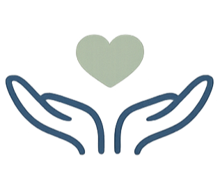 Two hands gently holding a heart shape.
