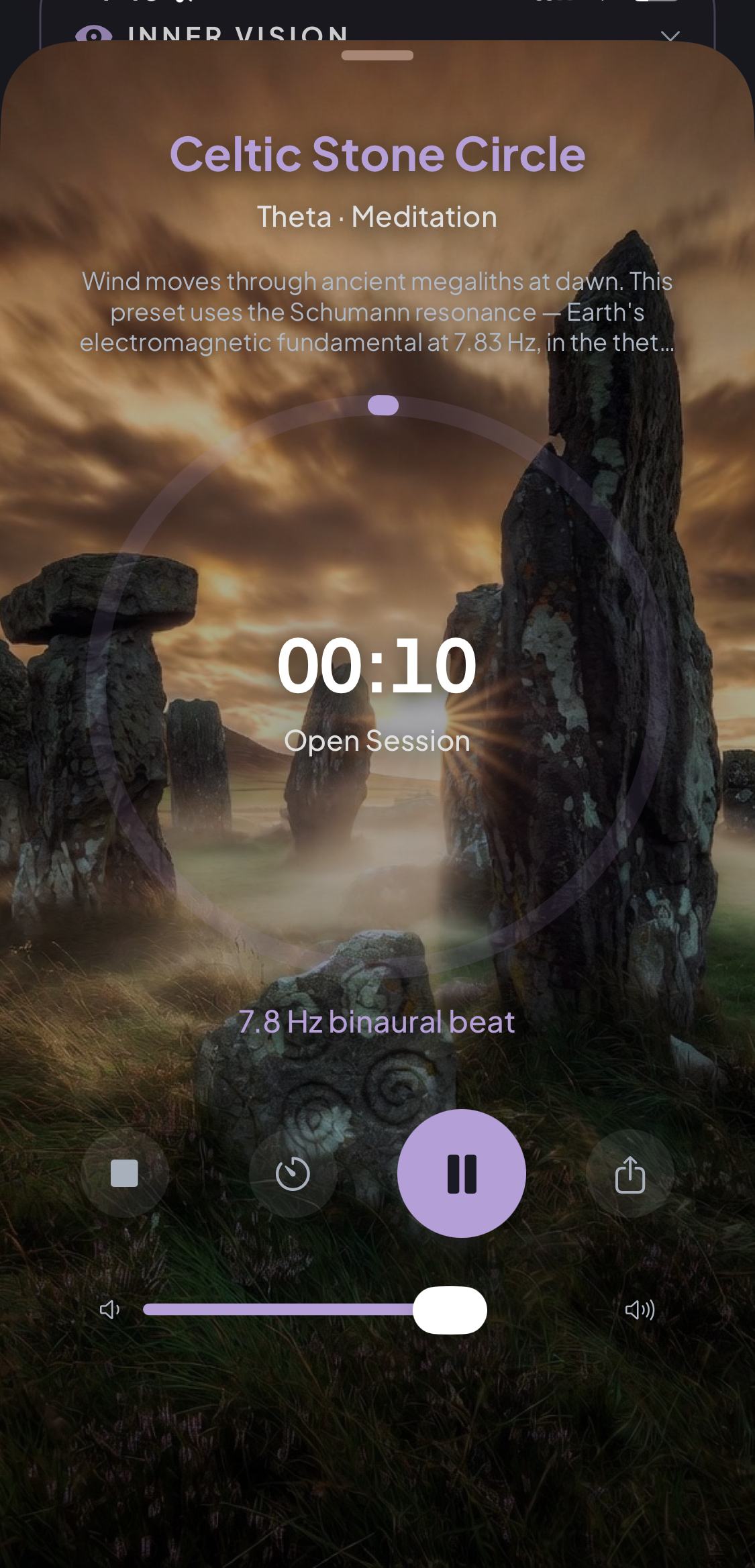 Sound Orbit session view with Celtic Stone Circle background