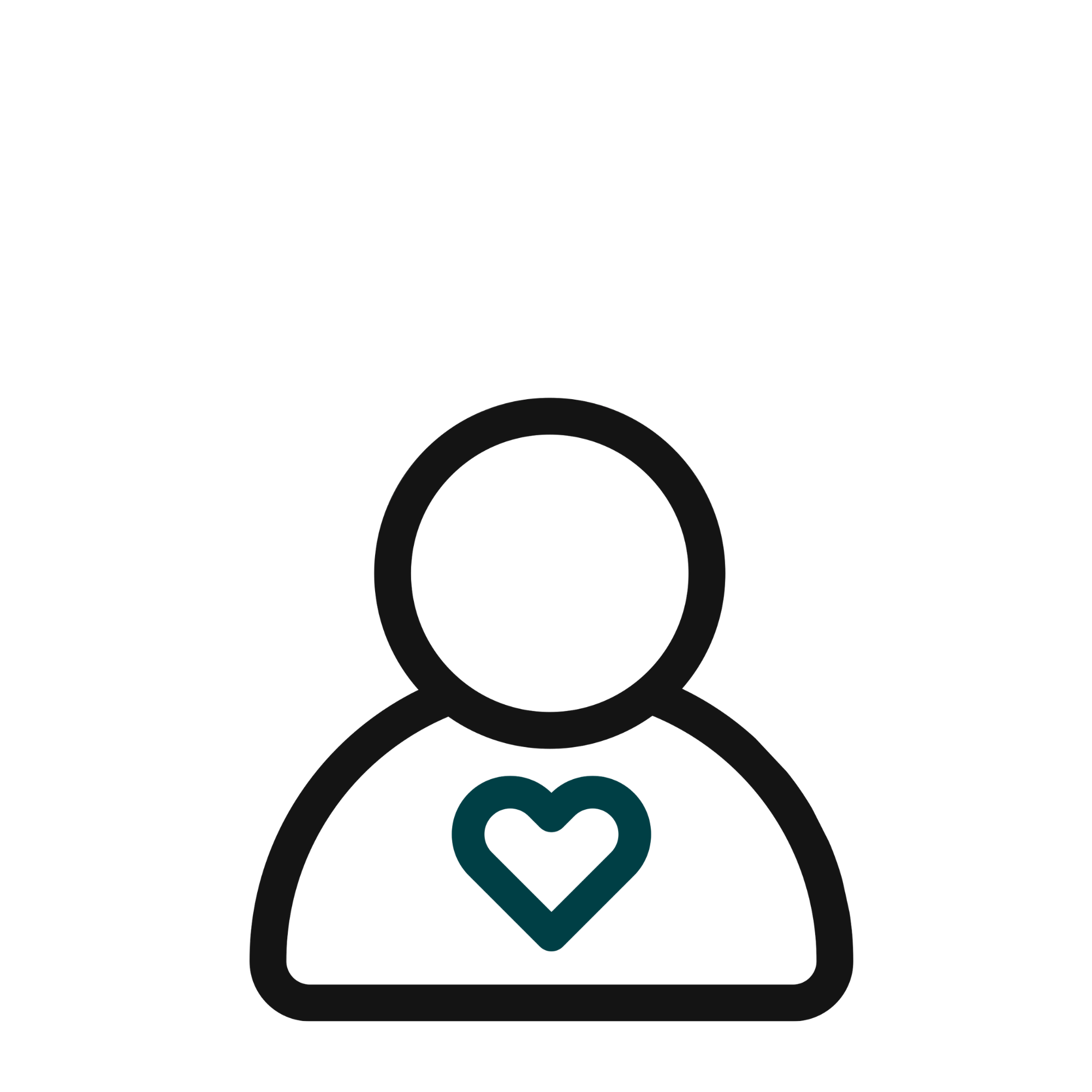 Black outline of a line drawing of a figure representing trusted professionals.