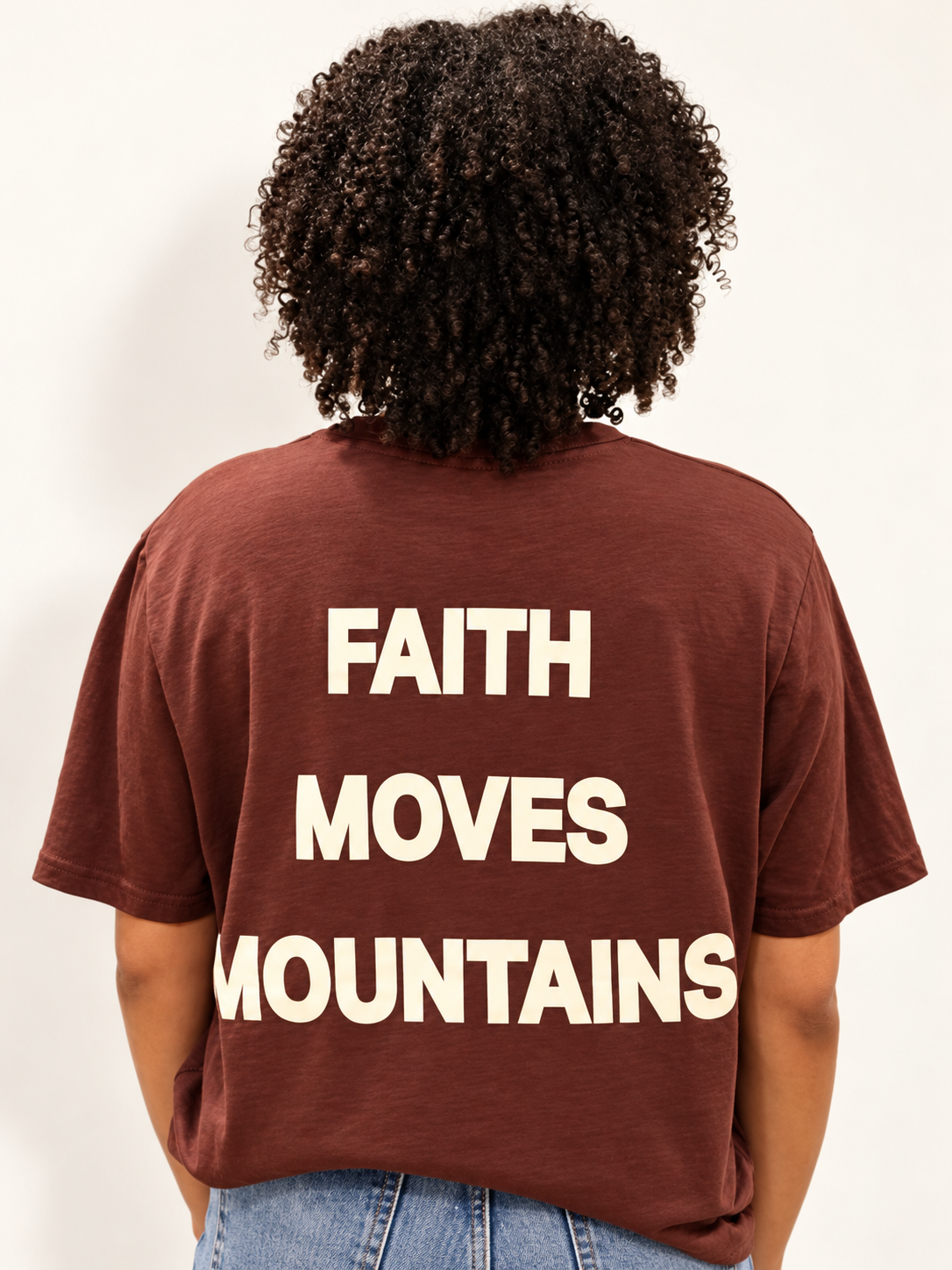 Faith Moves Mountains T-shirt - Brown