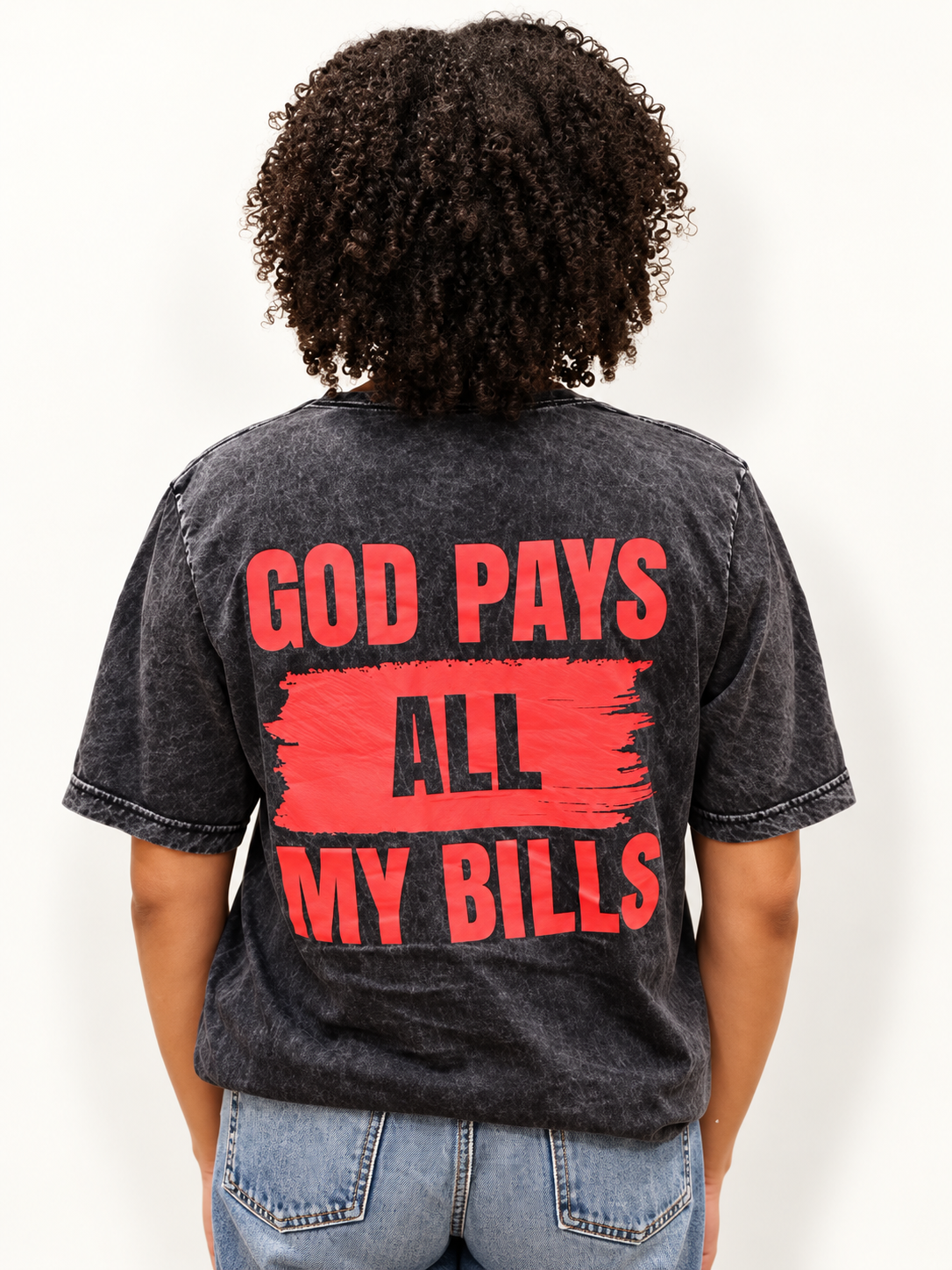 God Pays My Bills T-shirt - Grey