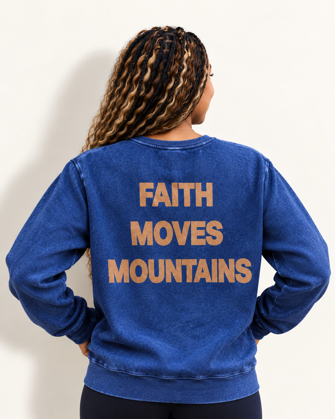 Faith Moves Mountains Crew - Navy