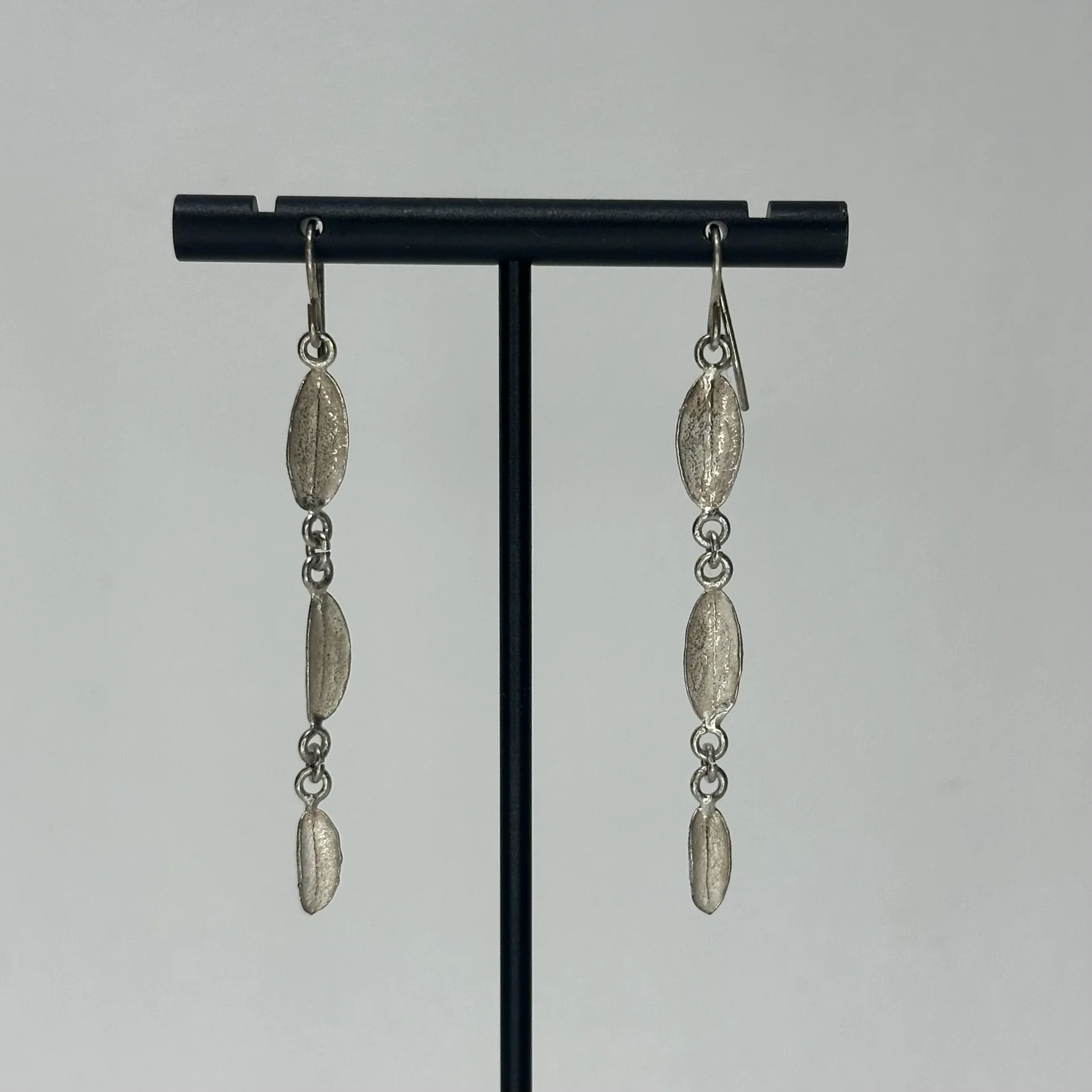 Silver Zaytoun Tri-Leaf Drop Earring