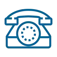 Teléfono vintage de estilo retro en azul