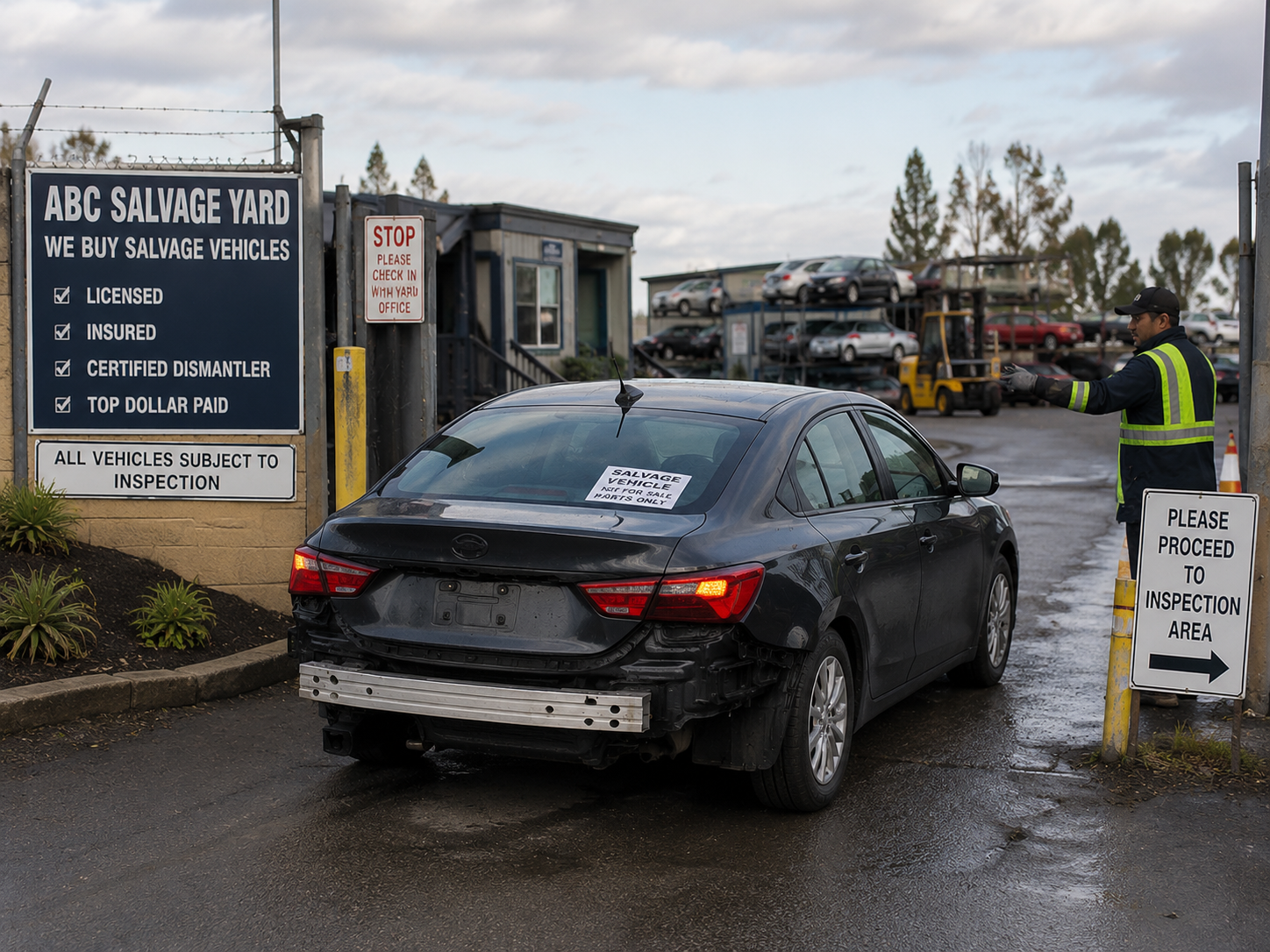 Revived salvage vehicle preparing for California CHP inspection