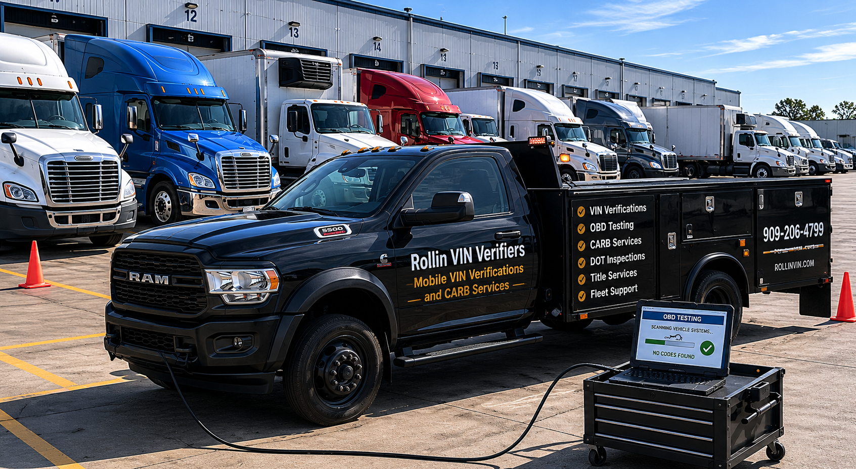 Mobile Clean Truck Check testing for owner-operators in California.