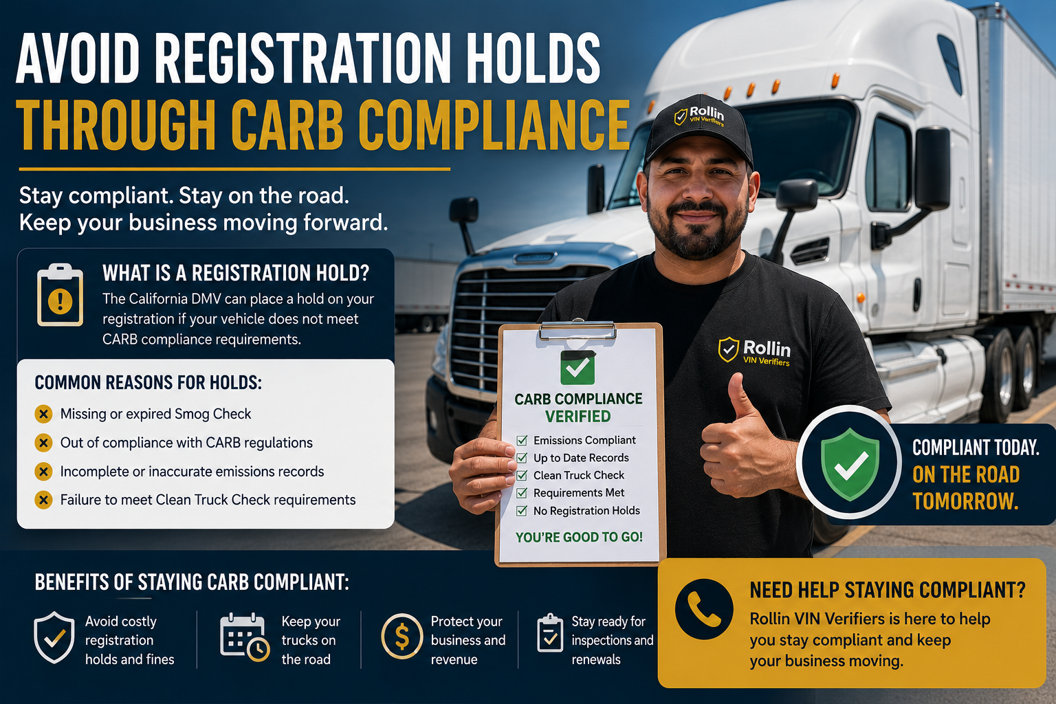 Owner-operator avoiding registration holds through CARB compliance.