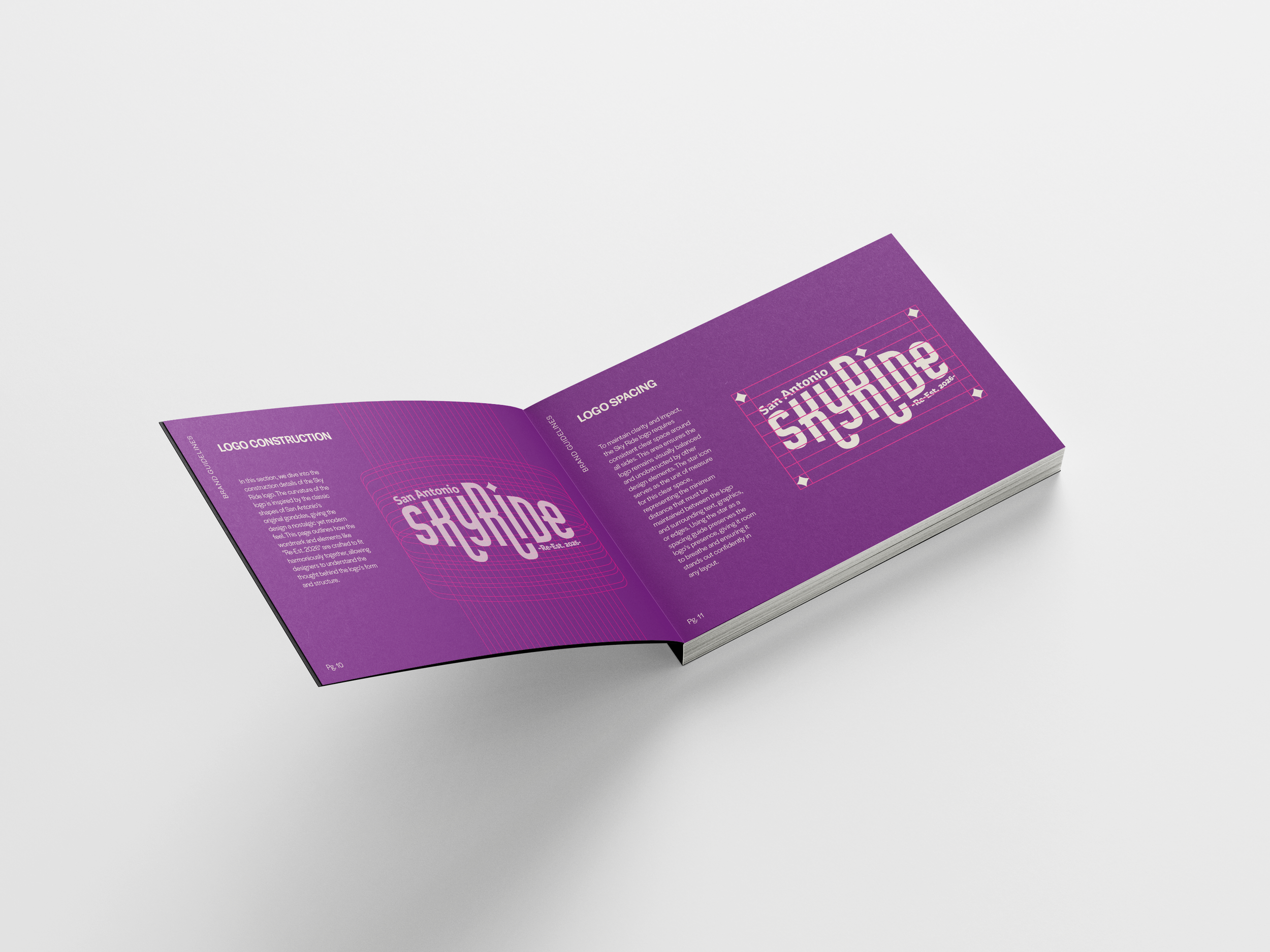 SkyRide brand guidelines spread