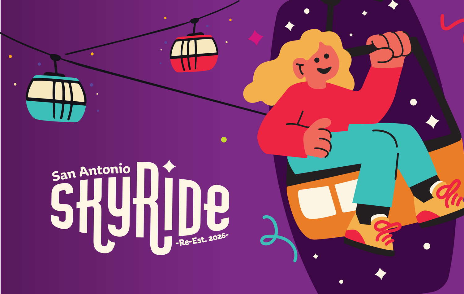 San Antonio SkyRide brand identity cover art