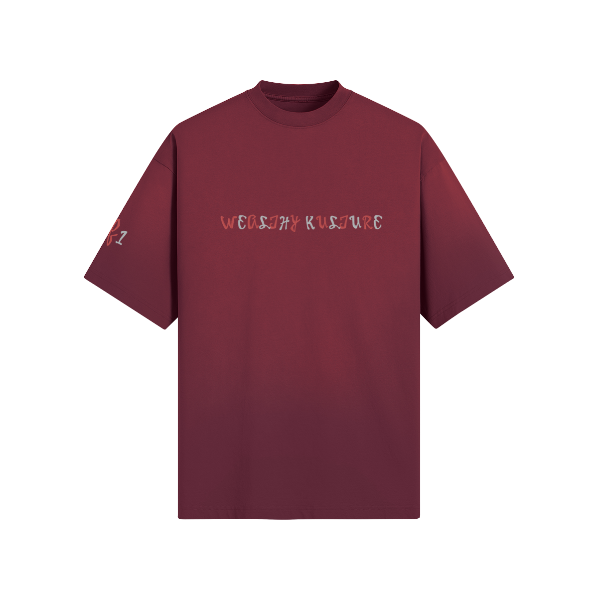 Wealthy Kulture Short Sleeve Tee with silver letters