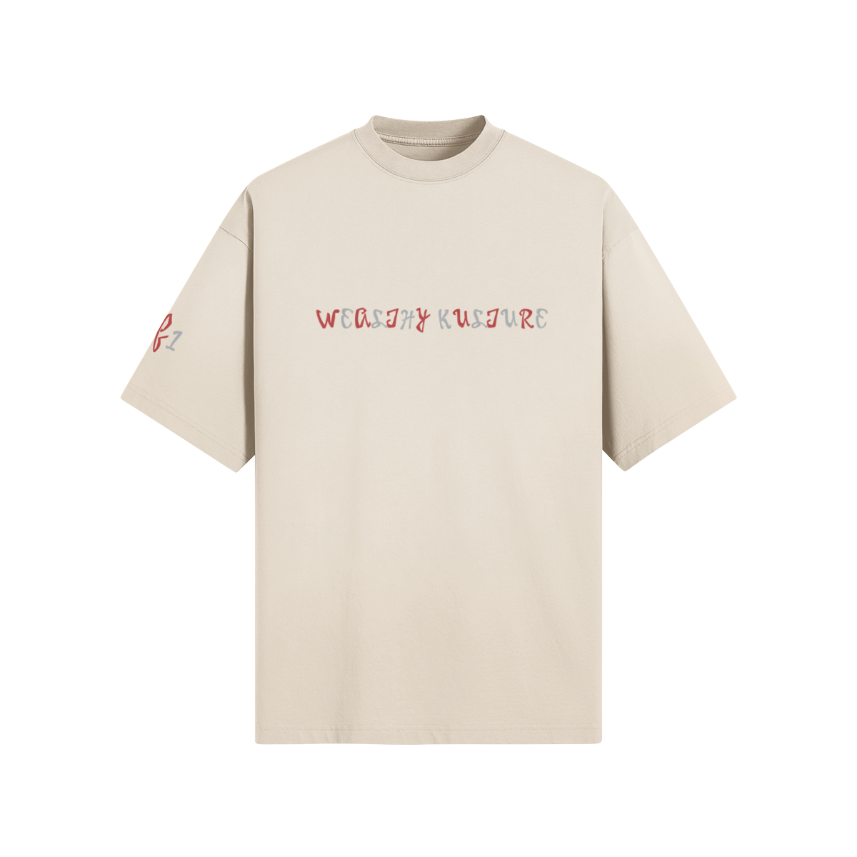 Wealthy Kulture Short Sleeve Tee with silver letters