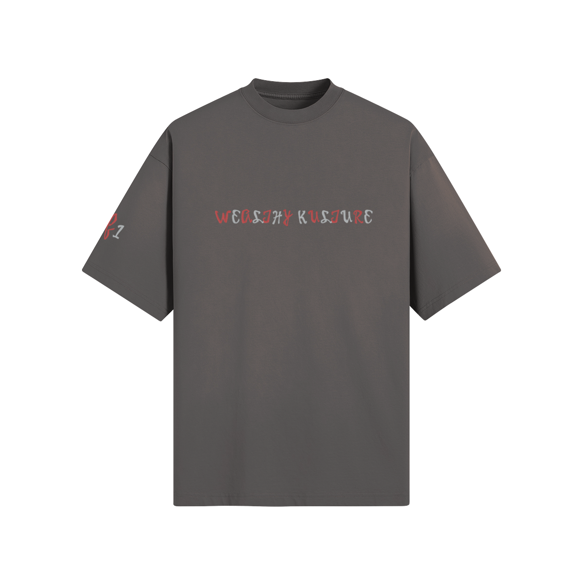 Wealthy Kulture Short Sleeve Tee with silver letters