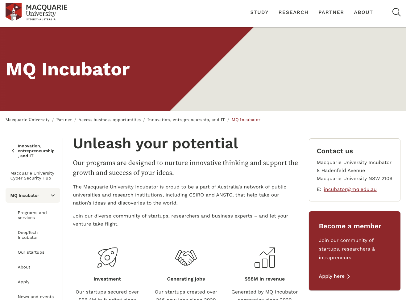 University Startup Incubators