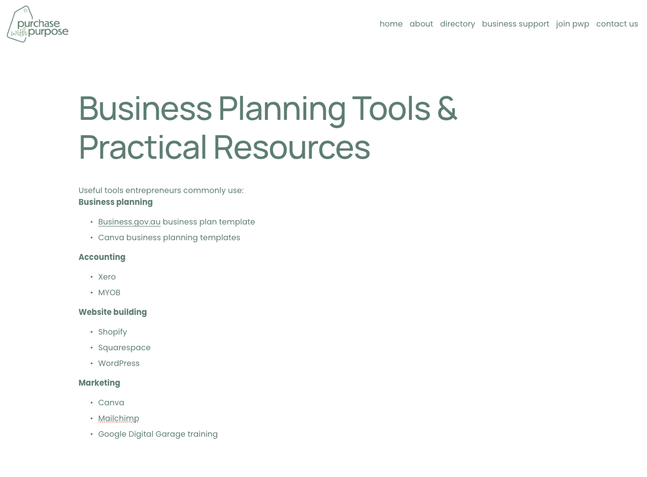 Business Planning Tools &amp; Practical Resources