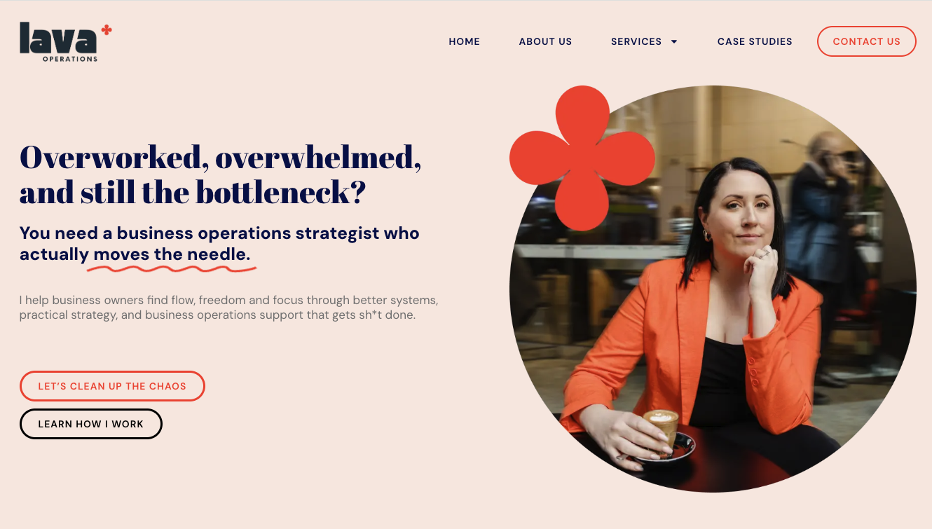 I help business owners find flow, freedom and focus through better systems, practical strategy, and business operations support that gets sh*t done.