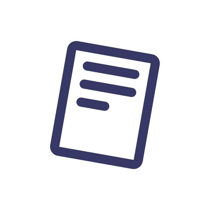 Icono de un documento o formulario con líneas horizontales que representan texto.