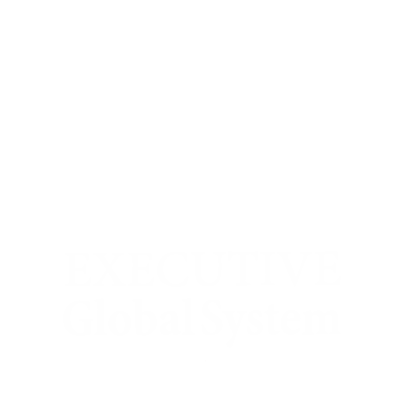 Escudo con la letra 'E', una flor de lis, una rueda dentada, una rama de laurel y en la parte inferior triángulos. Texto: 'EXECUTIVE Global System'.