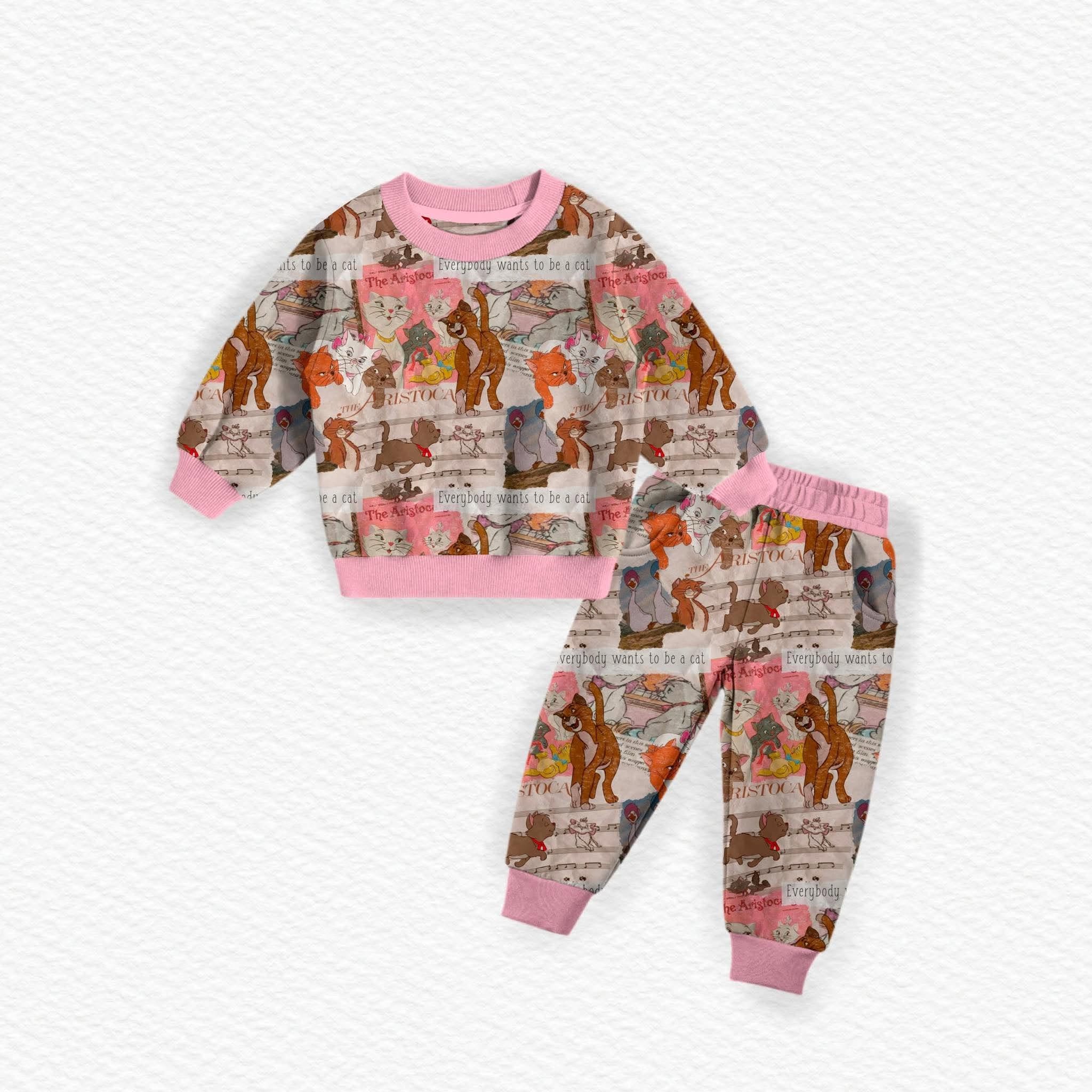 Cats Story French Terry Jogger Set