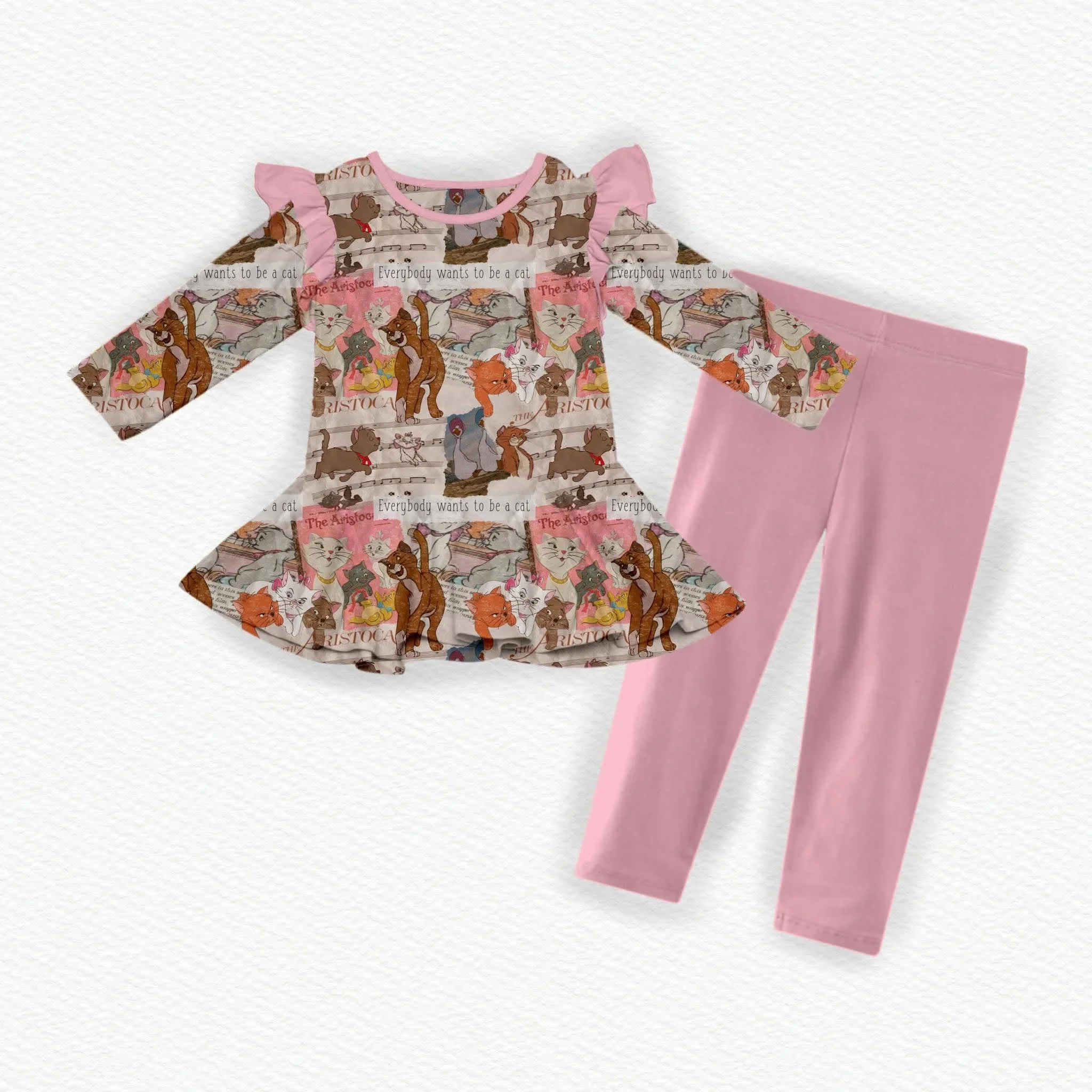 Cats Story Peplum Set
