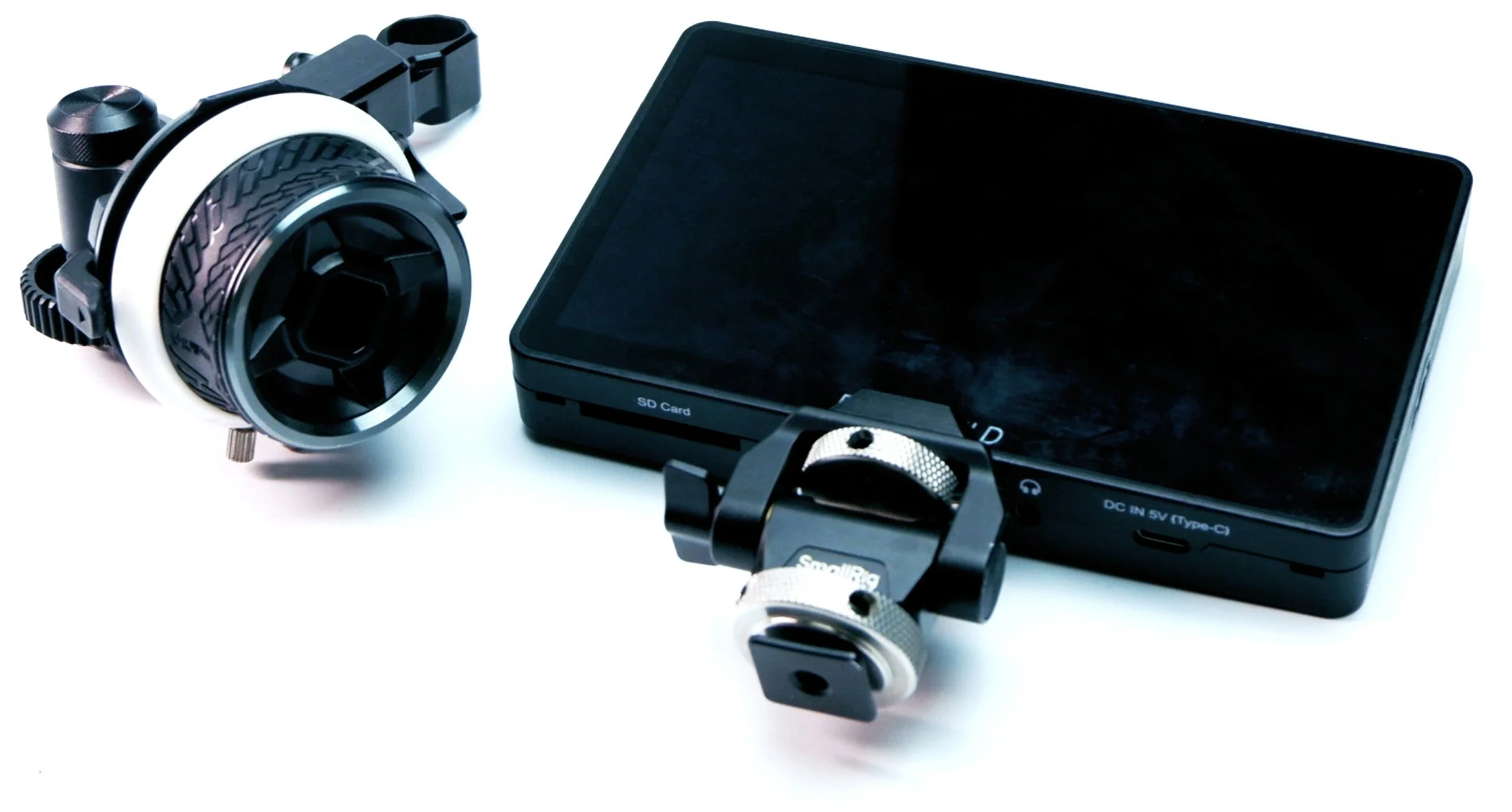 External camera monitor and accessories for professional videography setups in Bangkok