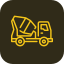 Yellow delivery truck icon