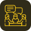Group of five people sitting at a conference table in a meeting