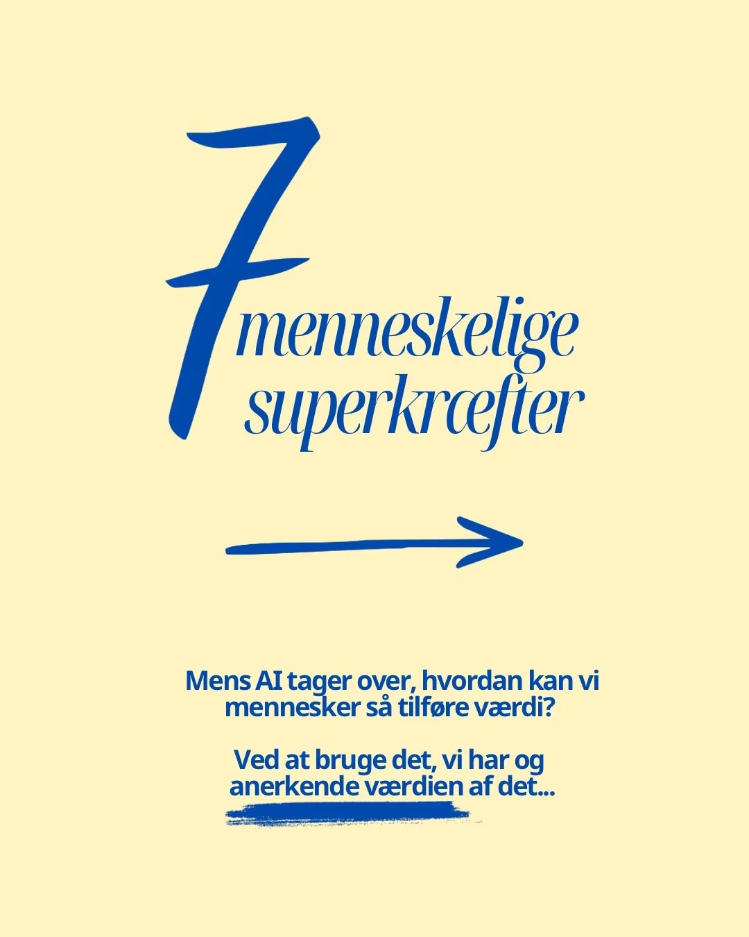 De menneskelige superkr&aelig;fter 💪🏼🧠🩷 Hvad er de? Hvad kan vi? 

Det sp&oslash;rgsm&aring;l optager mig mere og mere, fordi jeg tror, at vi er ved at glemme svaret. 

Vi har superkr&aelig;fter, som ingen maskine kan erstatte. Evner, der er indl