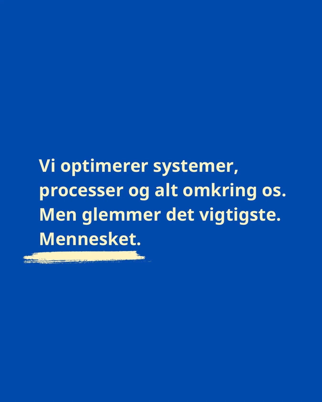 Vi er blevet dygtige til at optimere. 
Strategier. Processer. Systemer. Performance. 

Men midt i det hele har vi overset noget afg&oslash;rende.
Mennesket. Os selv.

Hvordan vi egentlig har det.
Hvordan vi reagerer under pres.
Hvordan vi h&aring;ndt